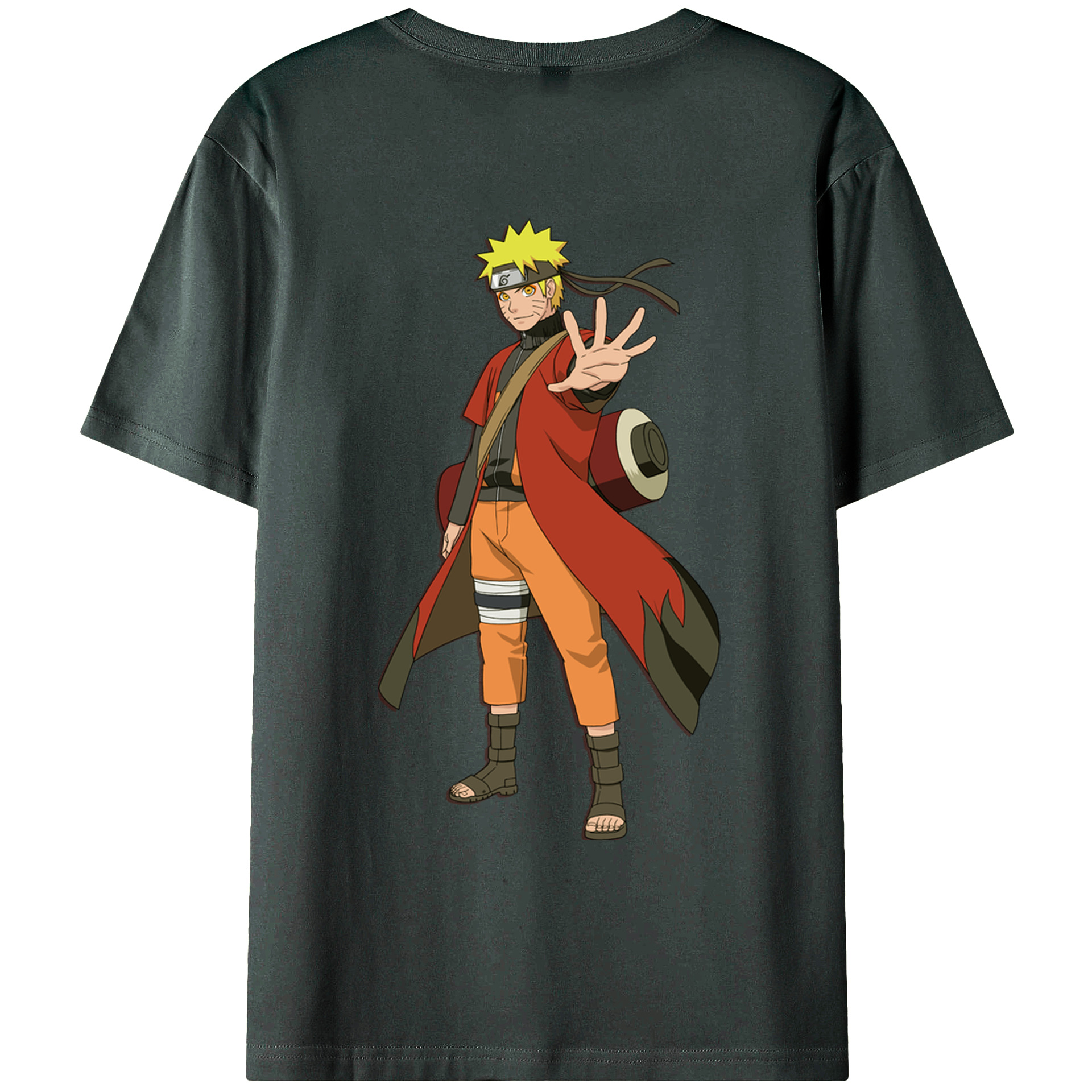 （画像用） NARUTO -ナルト- うずまき ナルト Uzumaki Naruto 綿100％ メンズ半袖Tシャツ（バックプリント） 通気性
